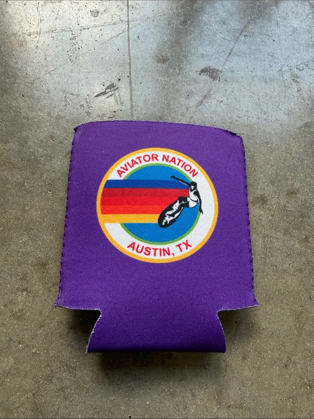 Aviator nation purple cup koozie